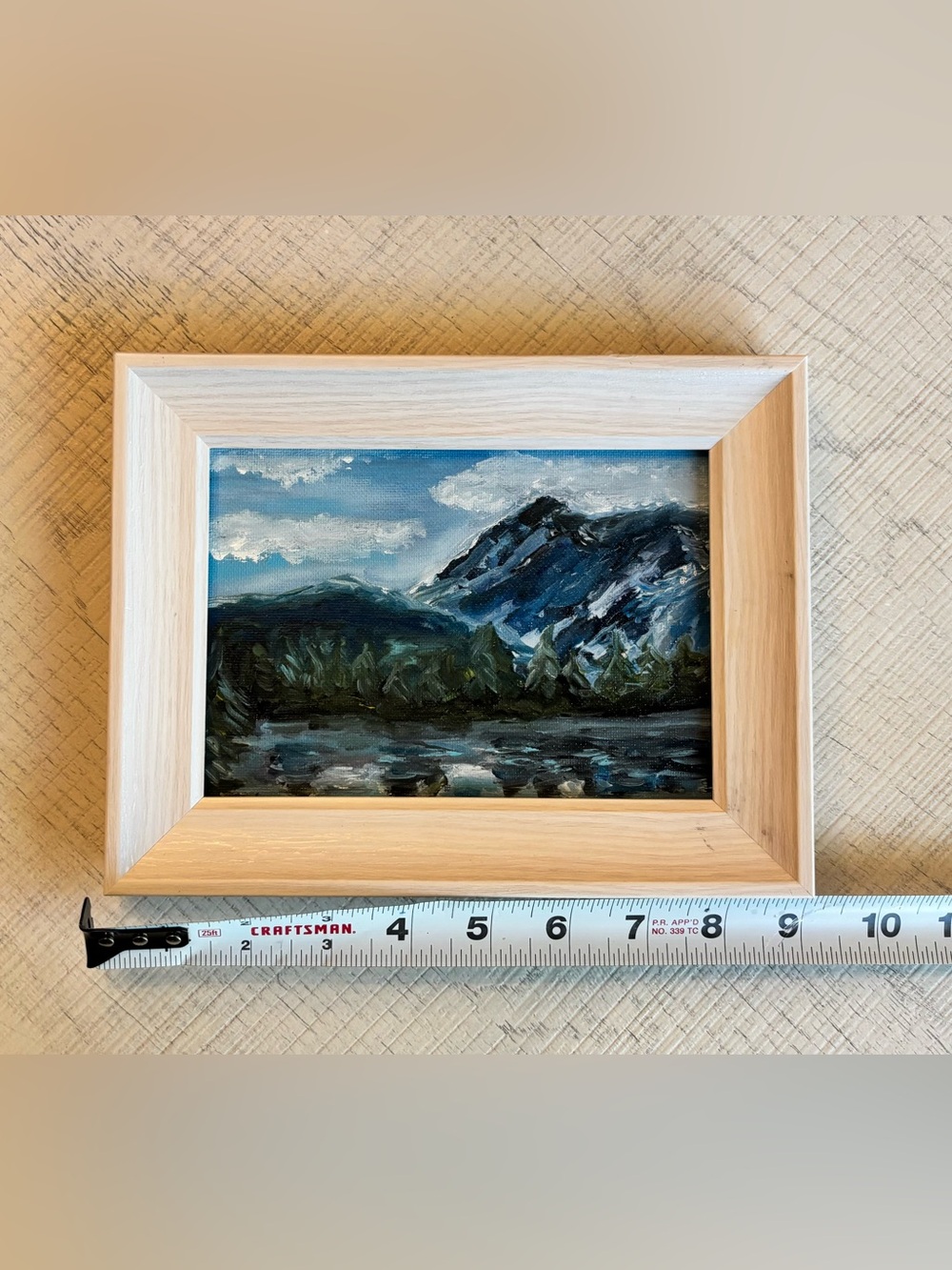 Original Oil Painting of Mountains & Lake
Framed 9”x 6”